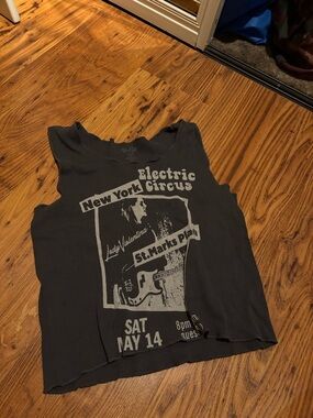 brandymelville Vintage Black Graphic Band Tank - Electric Circus Print